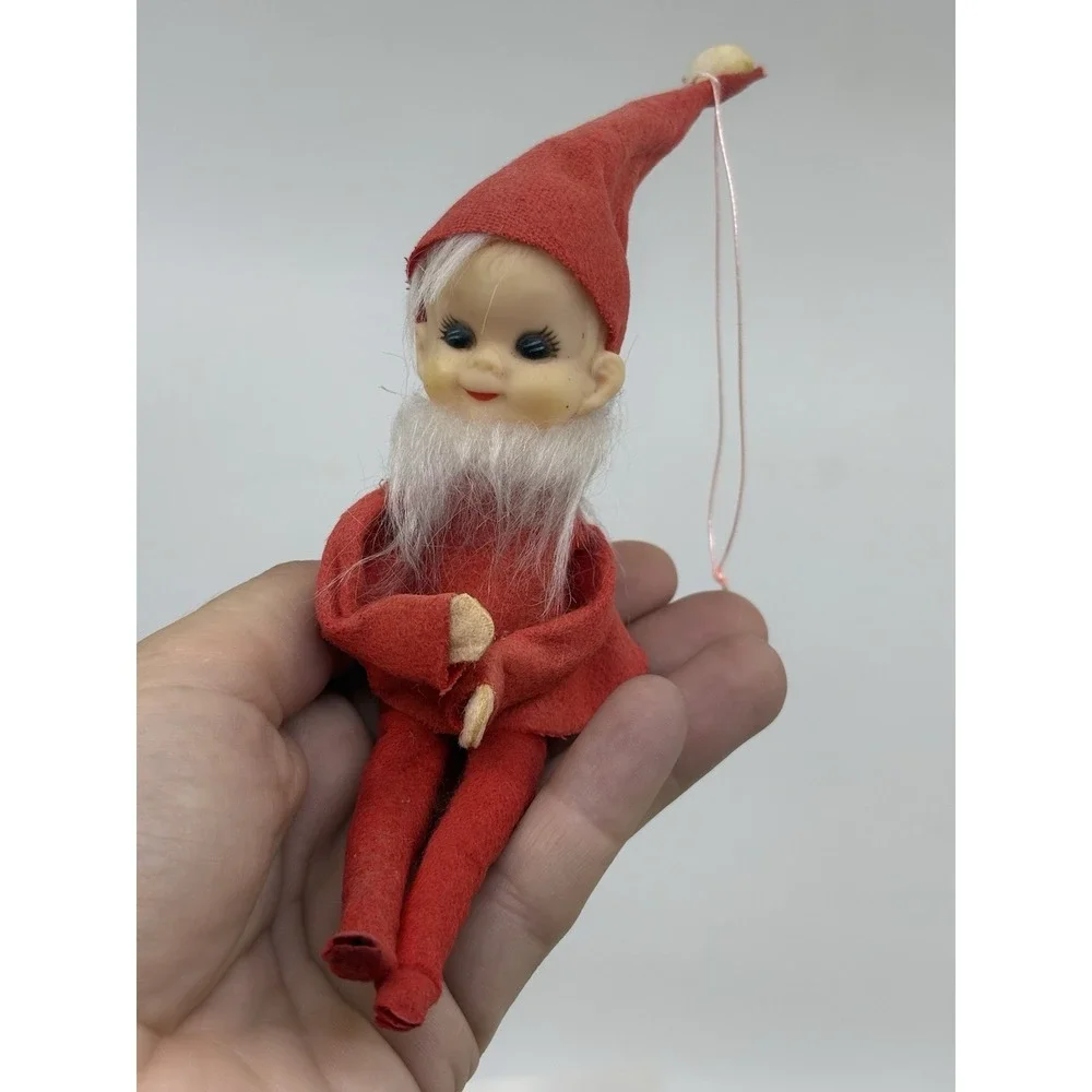 VTG Christmas Elf Knee Huggers Santa Ornaments Japan